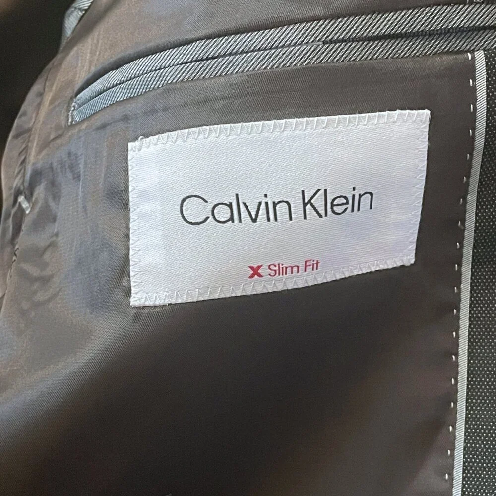 NWT Calvin Klein Slim Fit Stretch Wool Blend Blazer Jacket Sz. 40R